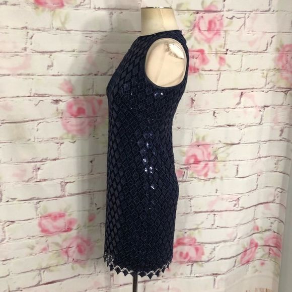 Lauren Ralph Lauren blue sequin cocktail party drs - Picture 7 of 11